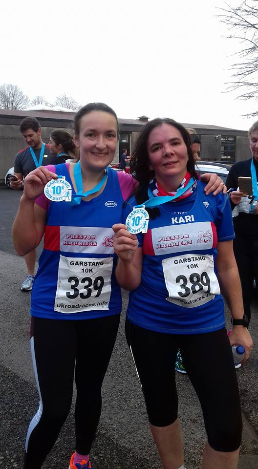 2017 Olga Wiggins and Kari Edwards at Garstang 10k